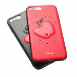 Wholesale iPhone 8 Plus / 7 Plus Apple Design Studs Armor PU Leather Case (Red)